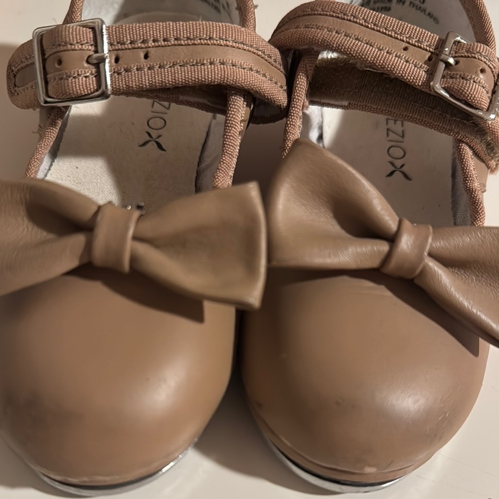 Capezio Tan Dress Shoes with Ankle Strap and Bow